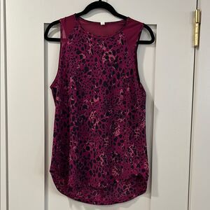 Lululemon Mesh Open Top - Pink/Purple Leopard Print, Size 10